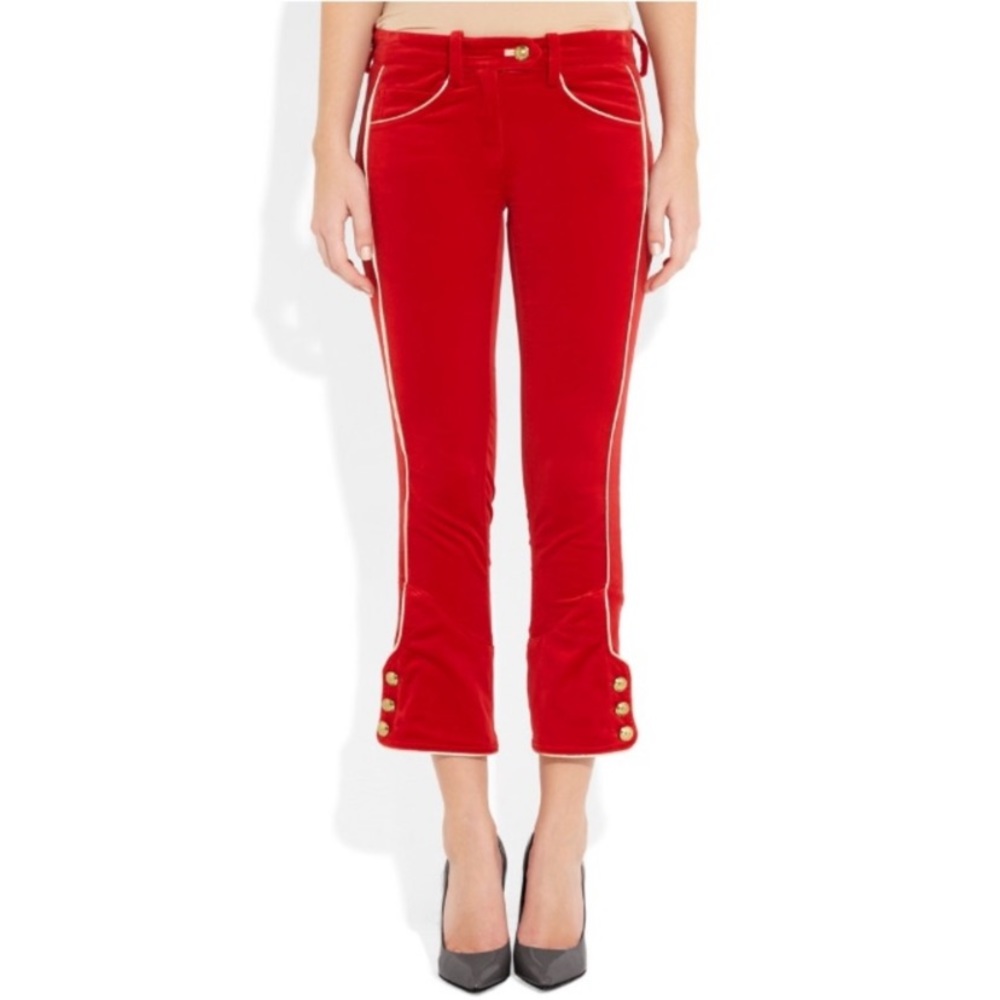 Isabel Marant Bauer Rouge Red Velvet Trousers
